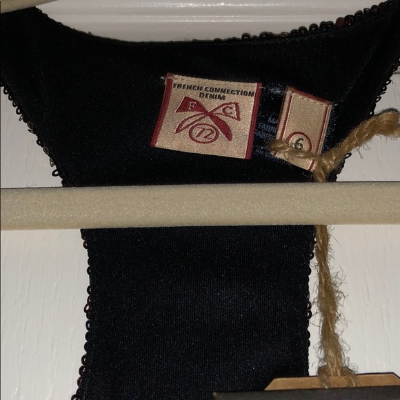 SALE💗 FRENCH CONNECTION RUST SEQUINED MINI DRESS - Picture 6 of 8